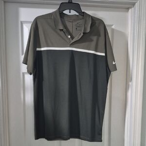 Nike Green and White Dri-Fit Polo Shirt Versatile Style